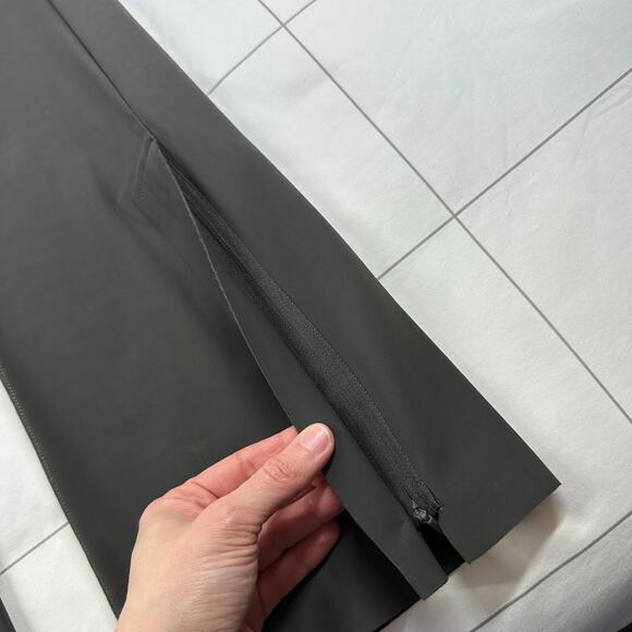 Athleta Pants Womens 2 Arbor Olive Green Stellar Flare Trouser Zip Ankle Commute - Picture 8 of 14